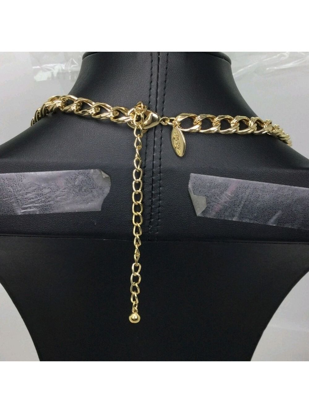Chico's Black Acrylic Crescent Shape Necklace 18" - Picture 4 of 5